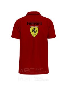 Polo Ferrari Rouge Manches Courtes - Coupe Regular Fit 2