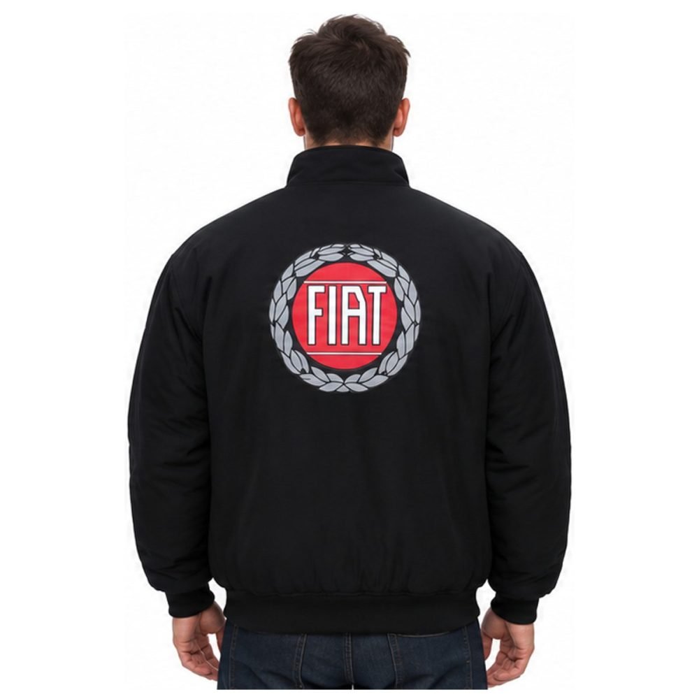 Blouson Fiat Noir à logos brodés | WRC Rally Mega Store