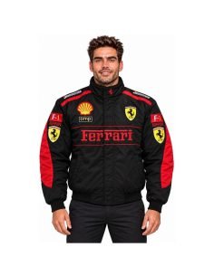 Blouson Ferrari Noir à logos brodés | WRC Rally Mega Store