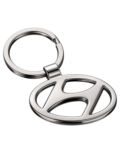 Hyundai key ring with silver-worked oval logo