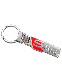 Audi S line key ring with red badge and articulated ring