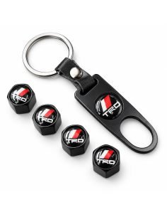 Bouchons de valve TRD noirs avec outil – lot de 4 | WRC Rally Mega Store