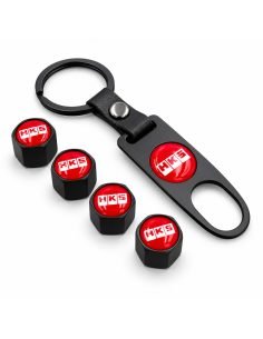 Bouchons de valve HKS noirs avec outil – lot de 4 | WRC Rally Mega Store