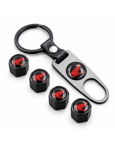 Bouchons de valve Honda moto noirs avec outil – lot de 4 | WRC Rally Mega Store