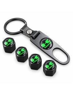 Bouchons de valve Kawasaki noirs avec outil – lot de 4 | WRC Rally Mega Store