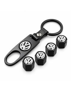 Bouchons de valve Volkswagen noirs avec outil – lot de 4 | WRC Rally Mega Store