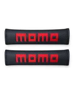 Protège-ceintures effet carbone à motif MOMO rouge – paire