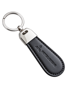 Mitsubishi key ring with black strap embossed