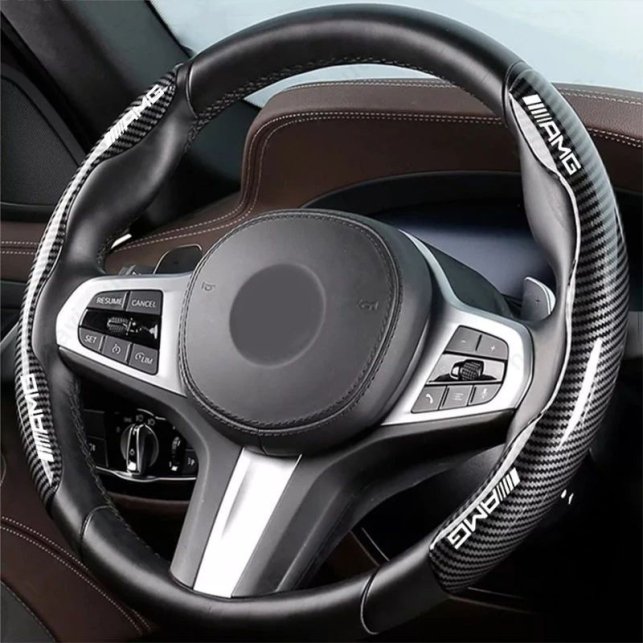 COUVRE VOLANT NOIR FIBRE DE CARBONE POUR MERCEDES AMG | WRC Rally Mega.Store