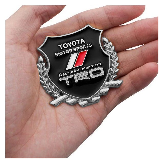 EMBLEME BOUCLIER LOGO TOYOTA TRD SILVER | WRC Rally Mega.Store