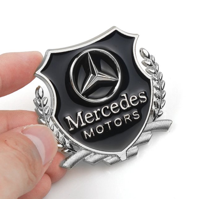 EMBLEME BOUCLIER LOGO MERCEDES SILVER | WRC Rally Mega.Store