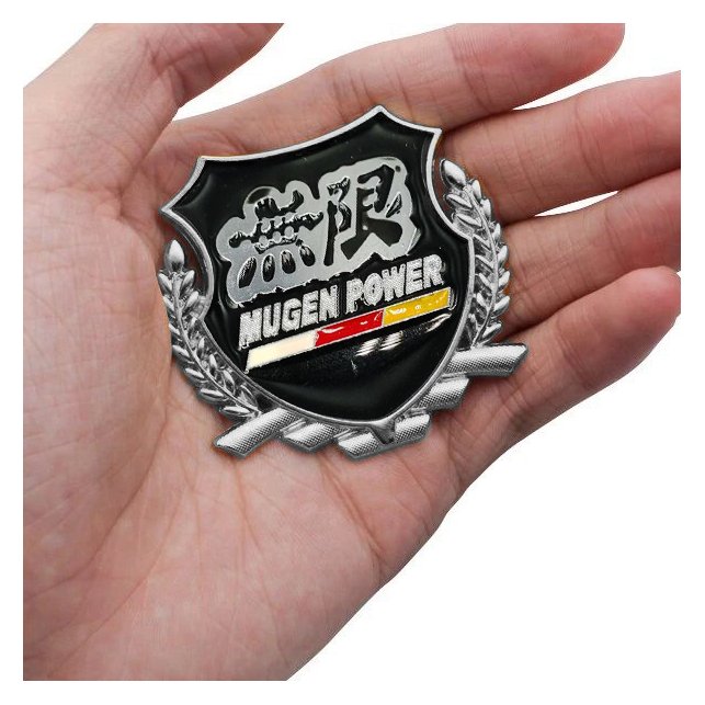 EMBLEME BOUCLIER LOGO MUGEN POWER SILVER | WRC Rally Mega.Store