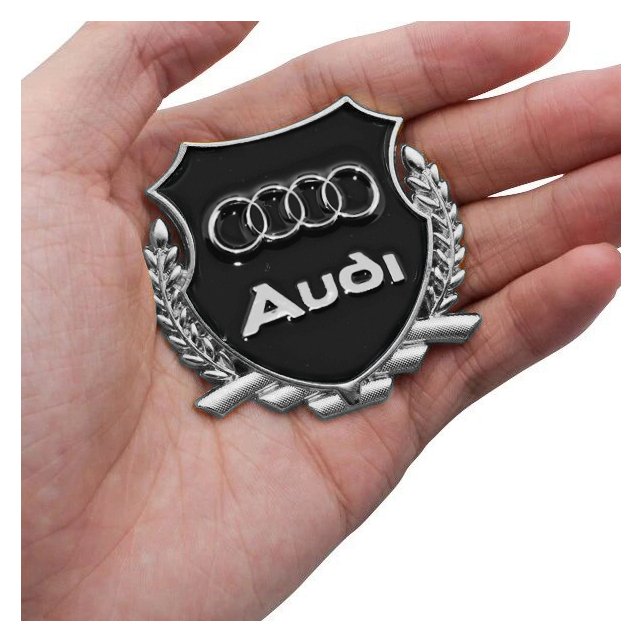EMBLEME BOUCLIER LOGO AUDI SILVER | WRC Rally Mega.Store