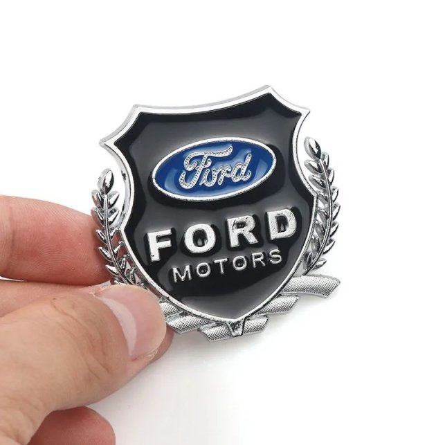 EMBLEME BOUCLIER LOGO FORD SILVER | WRC Rally Mega.Store