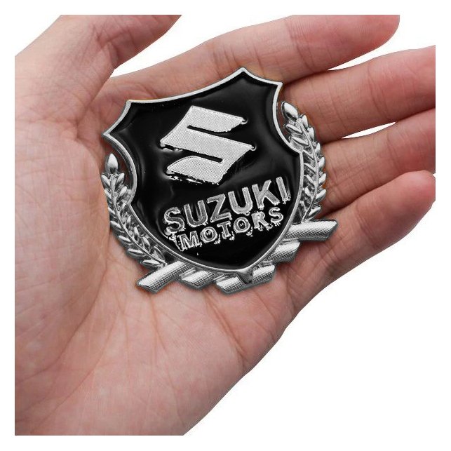 EMBLEME BOUCLIER LOGO SUZUKI SILVER | WRC Rally Mega.Store