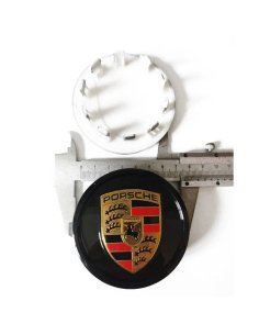 CACHE MOYEU PORSCHE NOIR BRILLANT 76MM | WRC Rally Mega.Store