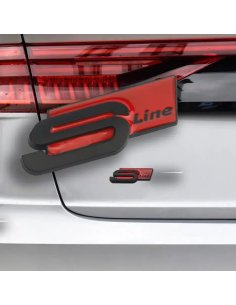 EMBLEME LOGO AUTOCOLLANT AUDI S LINE NOIR | WRC Rally Mega.Store