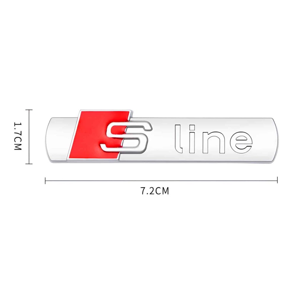 EMBLEME LOGO AUTOCOLLANT AUDI S LINE ARGENT MAT | WRC Rally Mega.Store