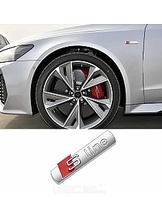 EMBLEME LOGO AUTOCOLLANT AUDI S LINE ARGENT MAT | WRC Rally Mega.Store