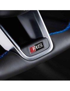 EMBLEME LOGO AUTOCOLLANT RS NOIR POUR VOLANT AUDI | WRC Rally Mega.Store