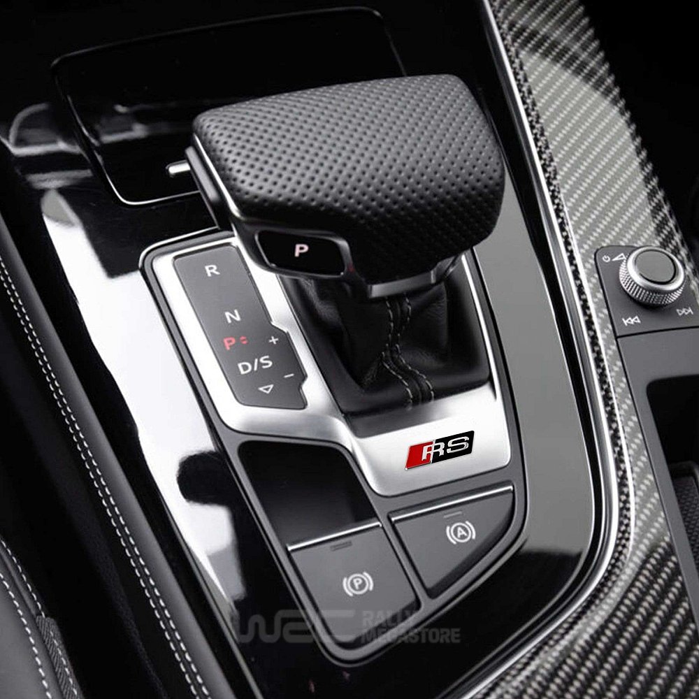 EMBLEME LOGO AUTOCOLLANT RS NOIR POUR VOLANT AUDI | WRC Rally Mega.Store