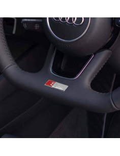 EMBLEME LOGO AUTOCOLLANT S LINE SILVER POUR VOLANT AUDI | WRC Rally Mega.Store