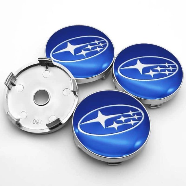 CACHE MOYEU SUBARU 60MM BLEU | WRC Rally Mega.Store